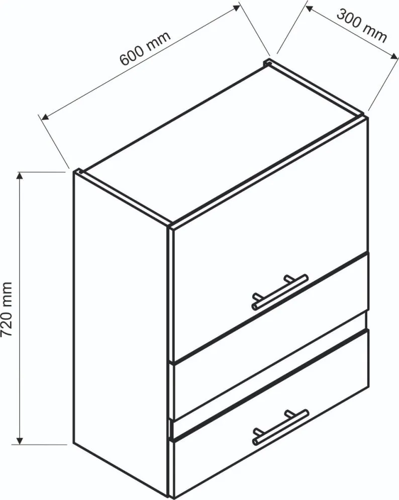 Szafka kuchenna wisząca 60 BONO W60 GRF/2 SD dąb wotan I sklep meblowy MIRAT. styl LOFT