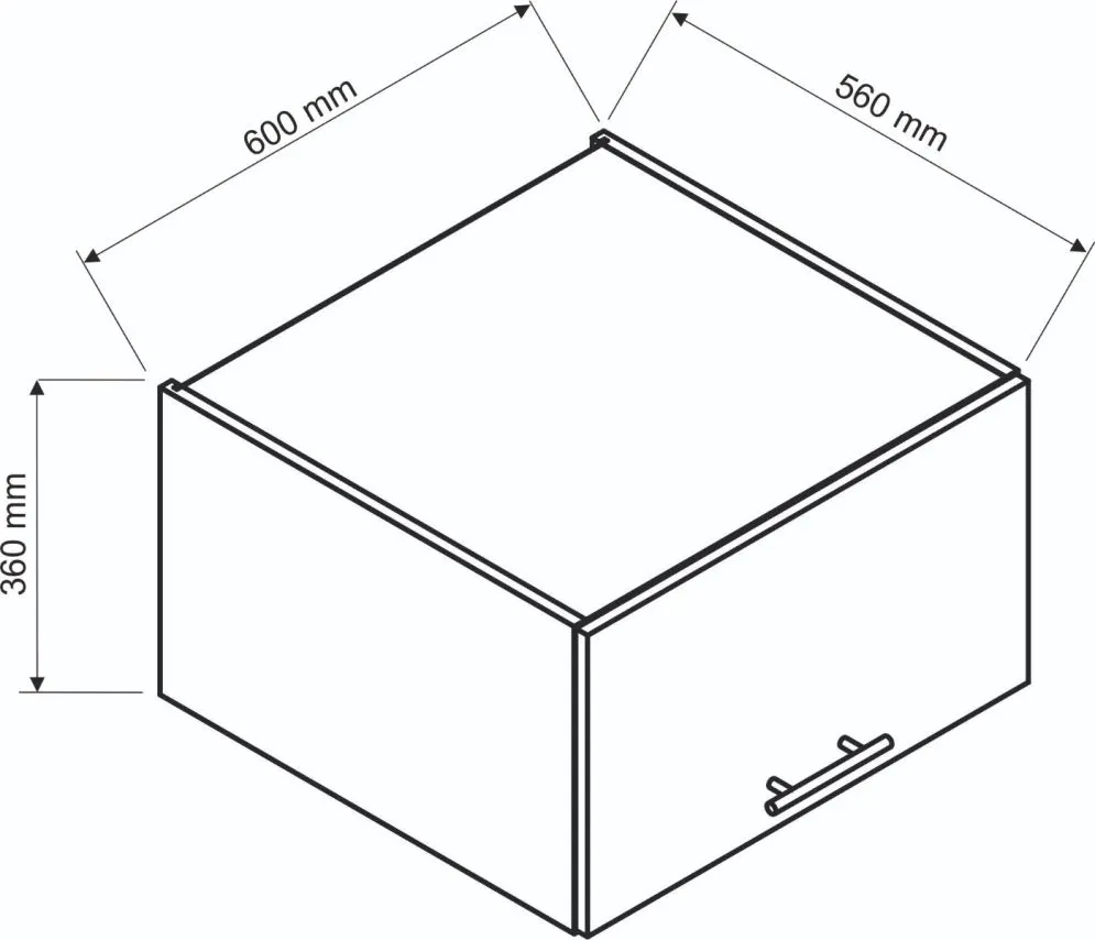 Szafka kuchenna wisząca 60 BONO W60 OKGR/560 dąb wotan I sklep meblowy MIRAT. styl LOFT