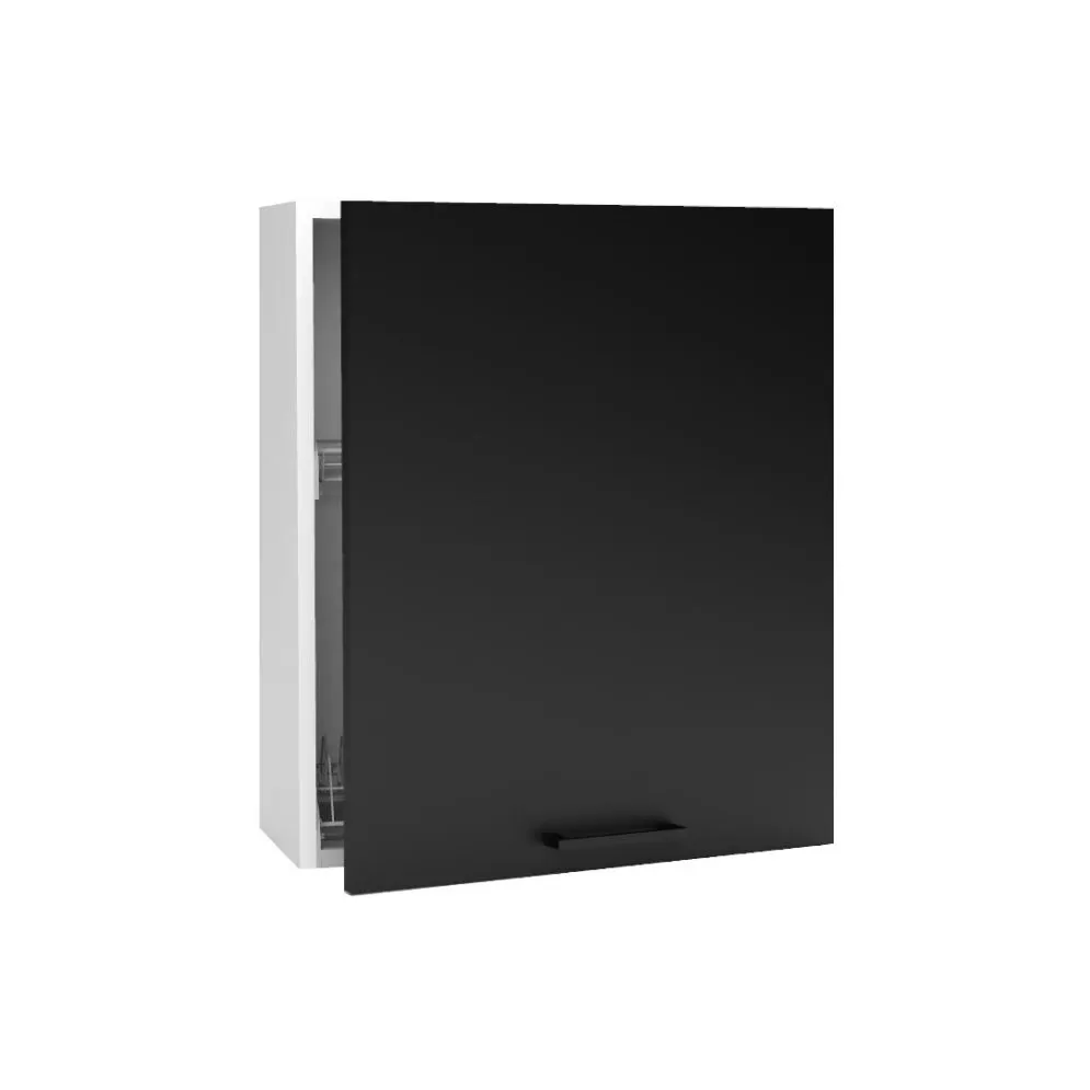 Nowoczesna szafka kuchenna wisząca z ociekaczem 60 DENIS W60 SU P/L czarna mat I MIRAT.  kolekcja DENIS