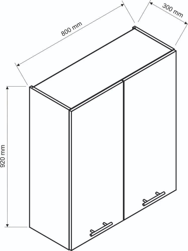 Szafka kuchenna wisząca BONO W80 P/L /92 dąb wotan I sklep meblowy MIRAT. styl LOFT
