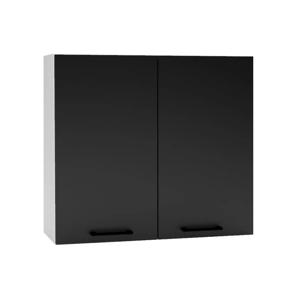 Szafka kuchenna wisząca 80 DENIS W80 czarny mat pojemna I MIRAT.  kolekcja DENIS