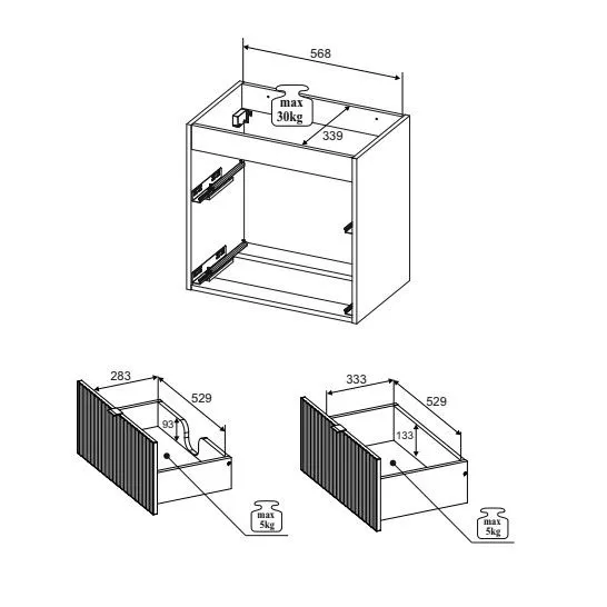 Szafka pod umywalkę LINE REED GREEN D 82-60-2S zielona z szufladami I sklep meblowy MIRAT. styl RYFLOWANY
