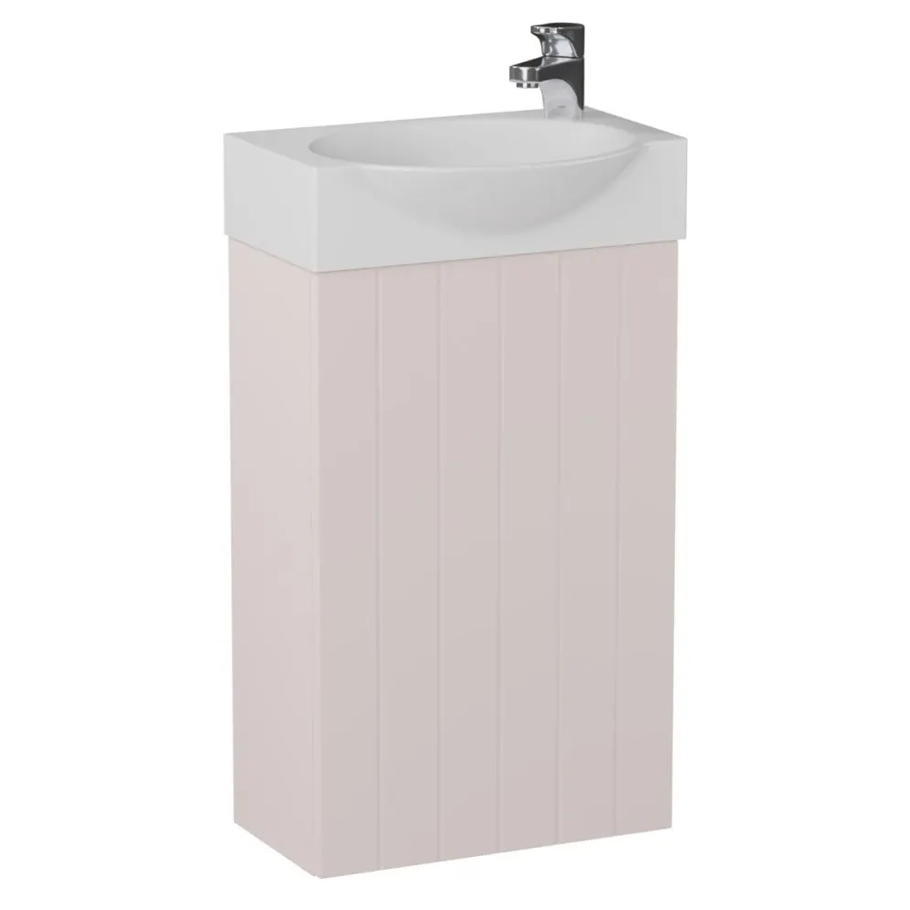 Zestaw Szafka łazienkowa wisząca z umywalką DIA 40 cm pudrowy róż półmat | MIRAT