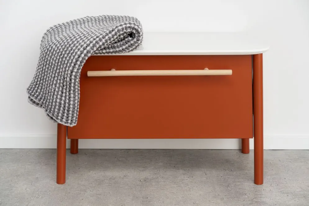 Siedzisko łazienkowe ze schowkiem DUKLA 68 cm terakota półmat | MIRAT  kolekcja DUKLA