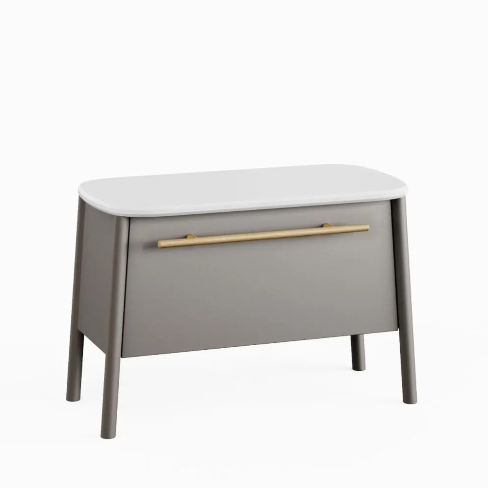 Siedzisko łazienkowe ze schowkiem DUKLA 68 cm szare półmat | MIRAT  kolekcja DUKLA