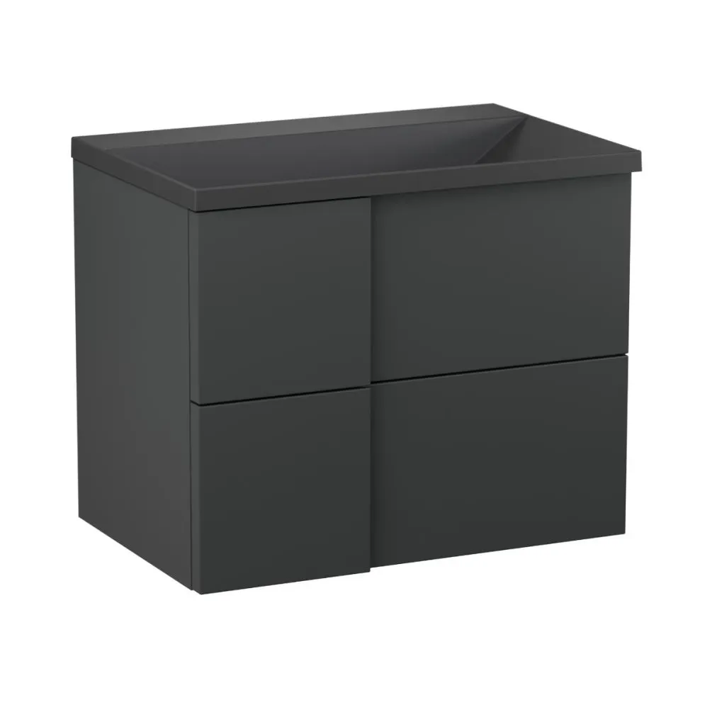 Szafka pod umywalkę wpuszczaną EDGE 70 cm antracytowa z organizerem | MIRAT