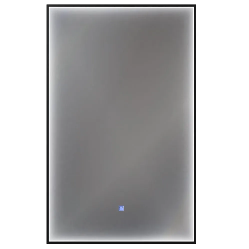 Lustro łazienkowe LED FRAME 50x80 cm w czarnej ramie z regulacją światła | MIRAT