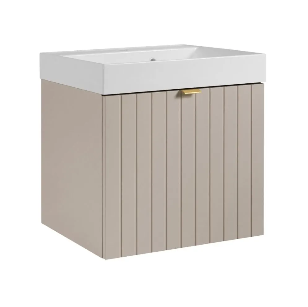 Szafka pod umywalkę HARMO 50 cm kaszmirowa półmat z szufladą wewnętrzną | MIRAT kolekcja HARMO