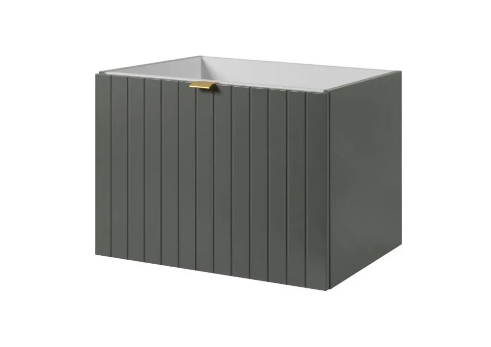 Szafka pod umywalkę HARMO 60 cm szaro-zielona półmat z szufladami | MIRAT  kolekcja HARMO