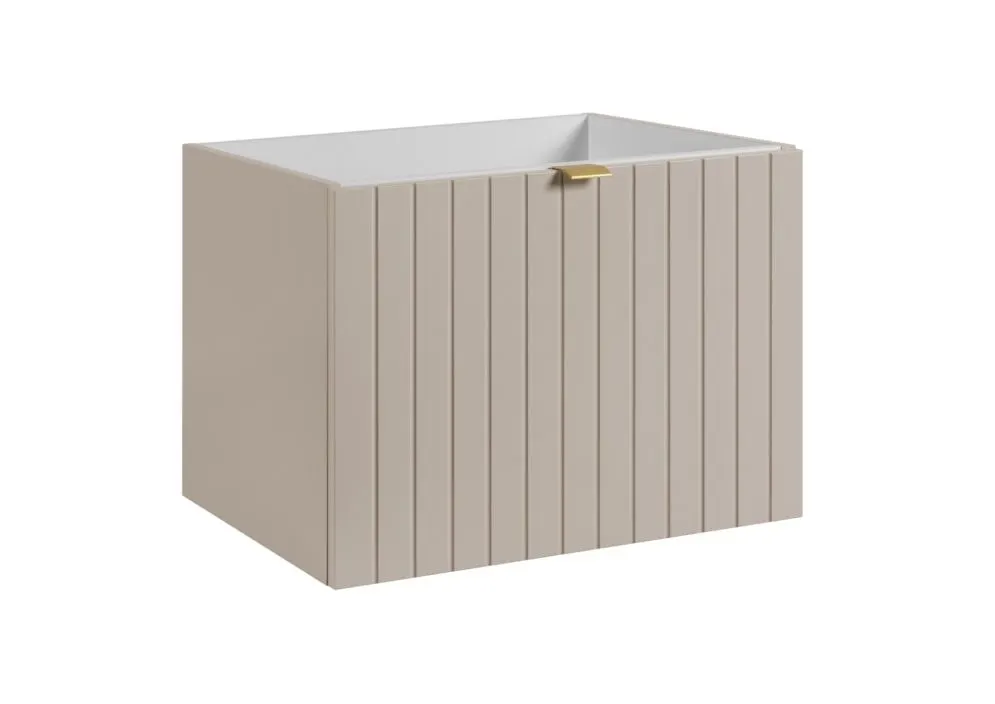 Szafka pod umywalkę HARMO 60 cm kaszmirowa półmat ryflowana | MIRAT kolekcja HARMO