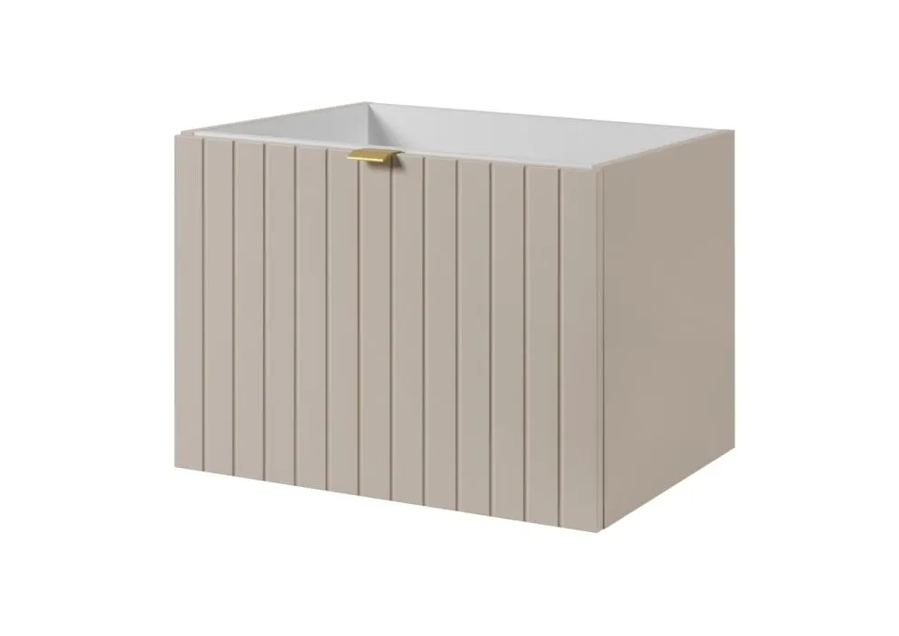 Szafka pod umywalkę HARMO 60 cm kaszmirowa półmat ryflowana | MIRAT kolekcja HARMO