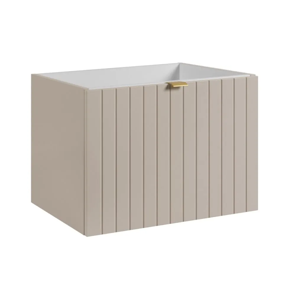 Szafka pod umywalkę HARMO 60 cm kaszmirowa półmat ryflowana | MIRAT kolekcja HARMO