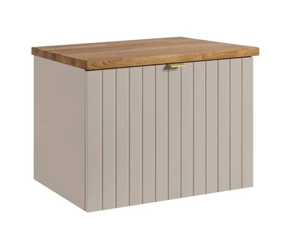 Szafka pod umywalkę HARMO 60 cm kaszmirowa półmat ryflowana | MIRAT kolekcja HARMO