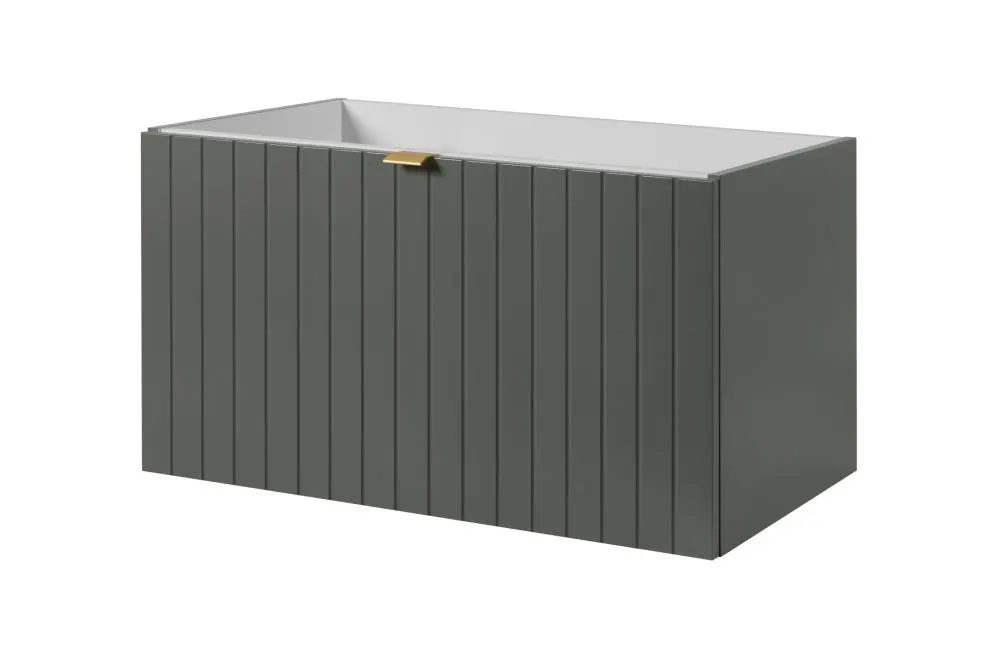 Szafka pod umywalkę HARMO 80 cm szaro-zielona półmat z cichym domykiem | MIRAT  kolekcja HARMO