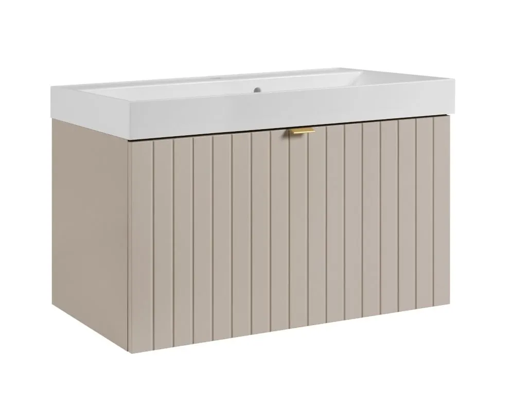 Szafka pod umywalkę HARMO 80 cm kaszmirowa półmat wisząca | MIRAT kolekcja HARMO