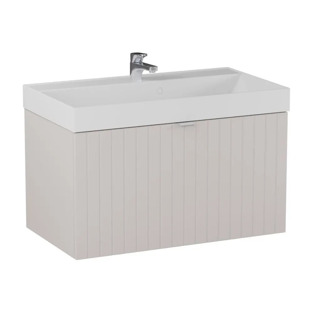 Szafka pod umywalkę HARMO 80 cm kaszmirowa półmat wisząca | MIRAT kolekcja HARMO