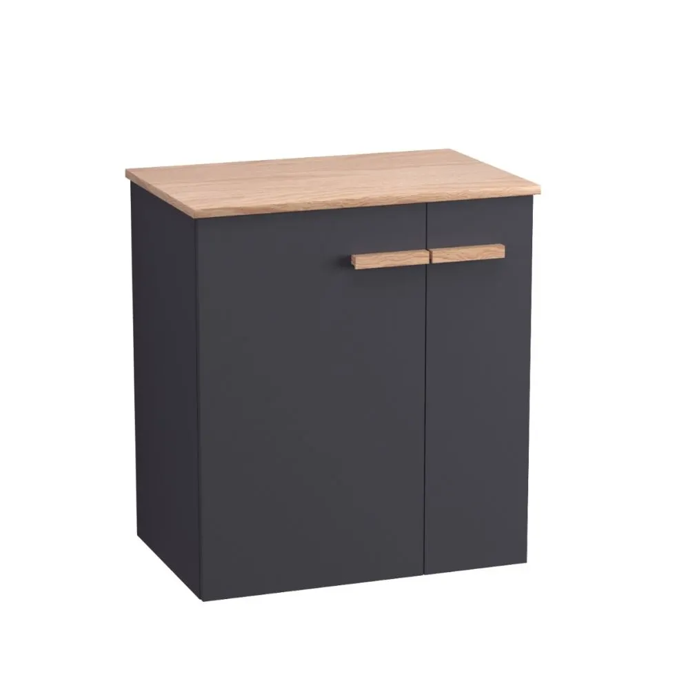 Szafka pod umywalkę L-WOOD 59 cm antracyt mat z szufladą cargo | MIRAT  kolekcja L-WOOD