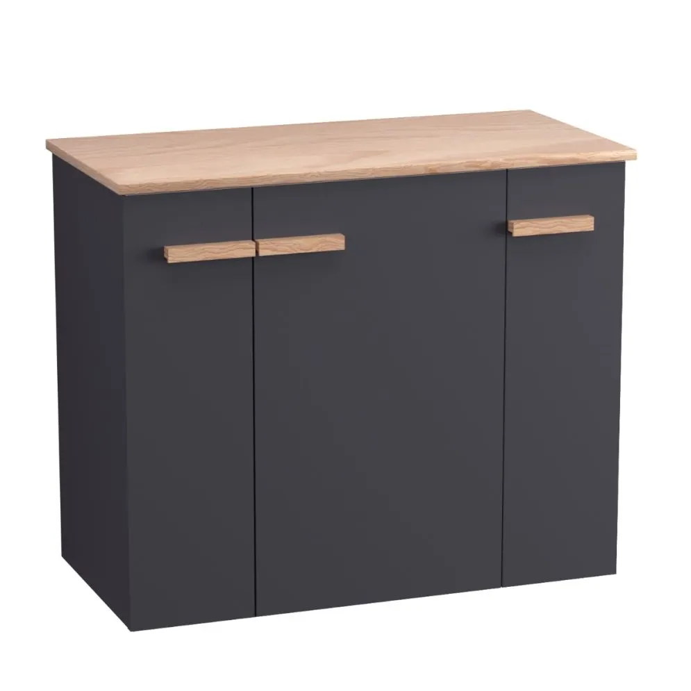 Szafka pod umywalkę L-WOOD 79 cm antracyt mat z szufladą cargo | MIRAT  kolekcja L-WOOD