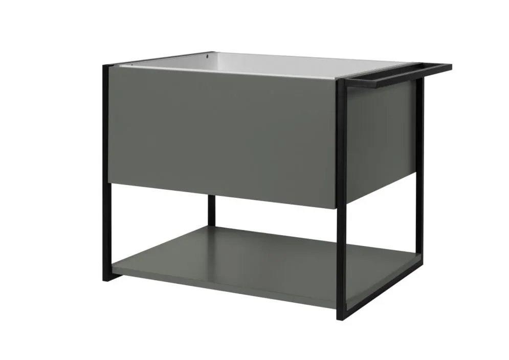 Szafka pod umywalkę LOV 60 cm szaro-zielona półmat z wieszakiem na ręcznik | MIRAT  kolekcja LOV