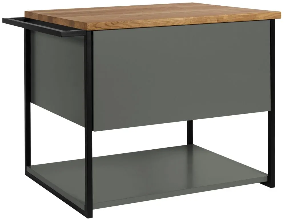 Szafka pod umywalkę LOV 60 cm szaro-zielona półmat z wieszakiem na ręcznik | MIRAT  kolekcja LOV