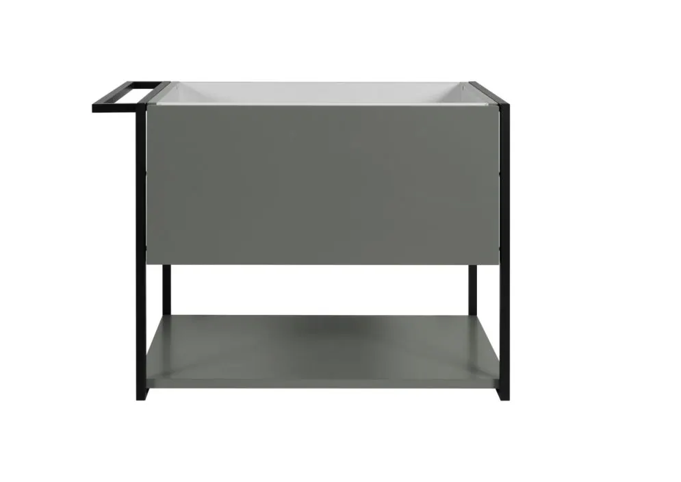 Szafka pod umywalkę LOV 60 cm szaro-zielona półmat z wieszakiem na ręcznik | MIRAT  kolekcja LOV