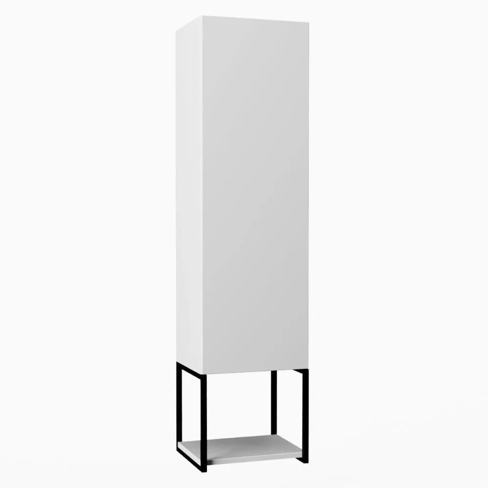 Szafka łazienkowa wysoka LOV 33 cm biała połysk z półkami| MIRAT  kolekcja LOV