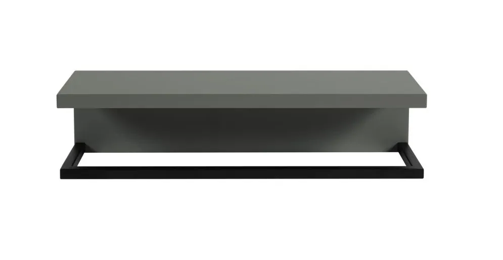 Półka łazienkowa z wieszakiem na ręcznik LOV 40 cm szaro-zielona półmat | MIRAT kolekcja LOV