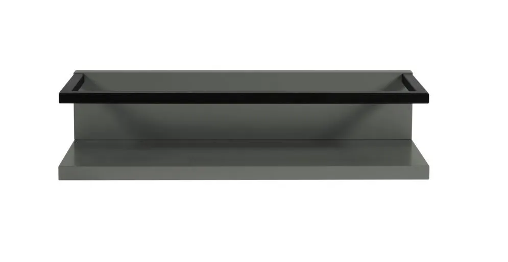 Półka łazienkowa z wieszakiem na ręcznik LOV 40 cm szaro-zielona półmat | MIRAT kolekcja LOV