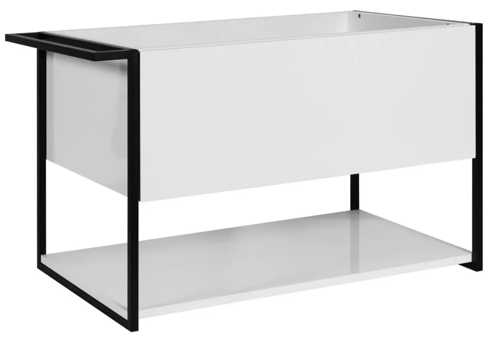 Szafka pod umywalkę LOV 80 cm biała połysk z wieszakiem na ręcznik| MIRAT  kolekcja LOV