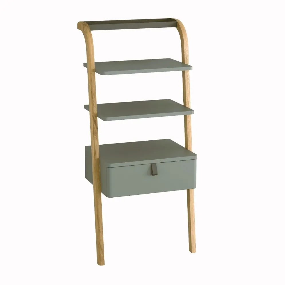Regał drabinka do łazienki MOSS 50 cm szaro-zielony półmat | MIRAT  kolekcja MOSS