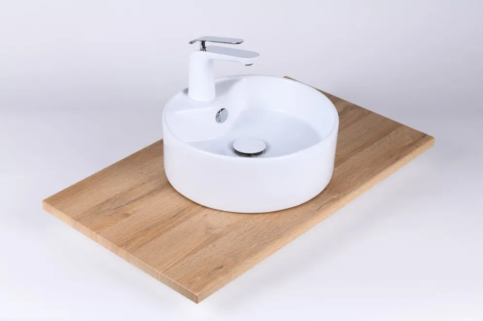 Korek umywalkowy click-clack z przelewem i białą ceramiczną zaślepką | MIRAT