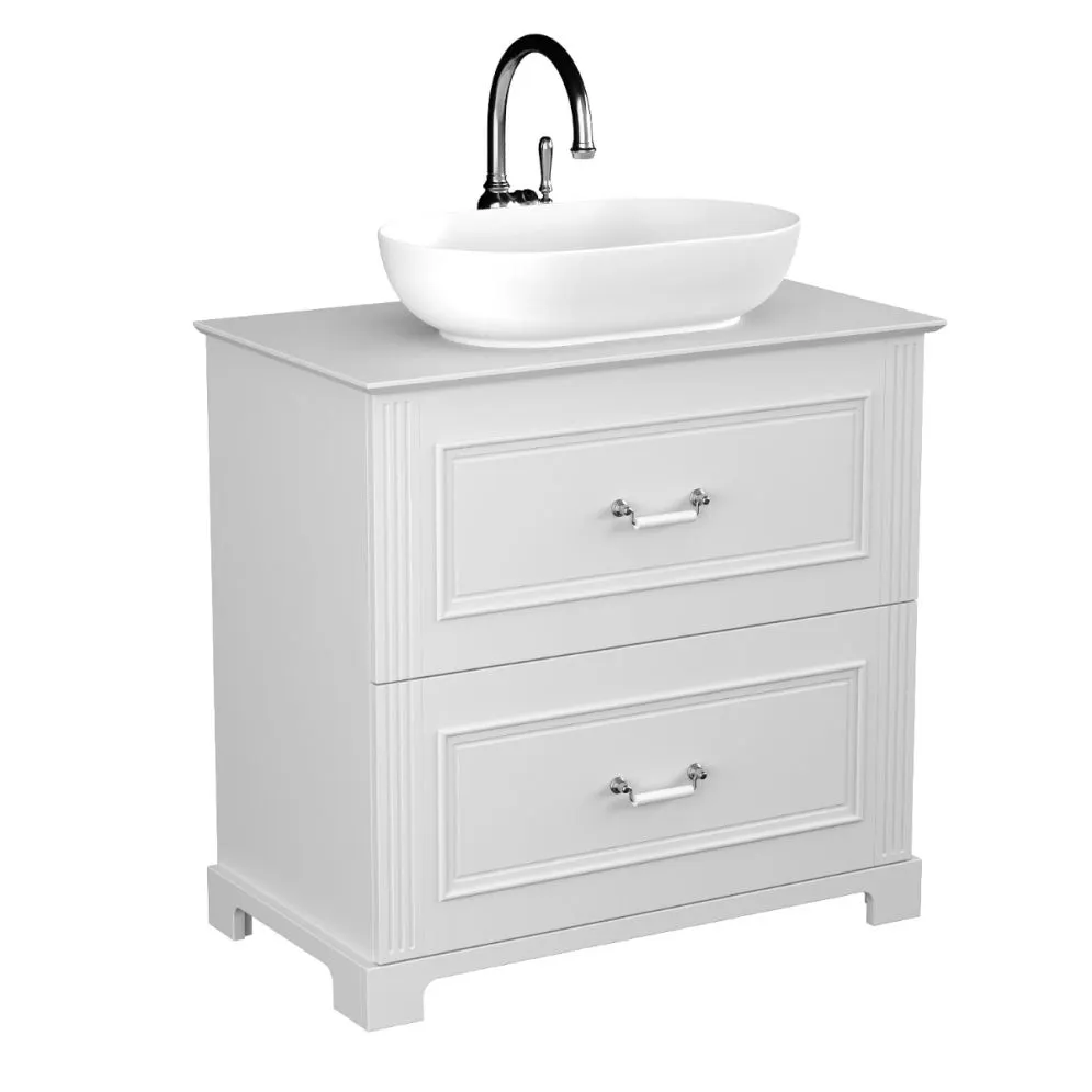 Szafka pod umywalkę OXFORD 80 cm w kolorze starej bieli półmat | MIRAT