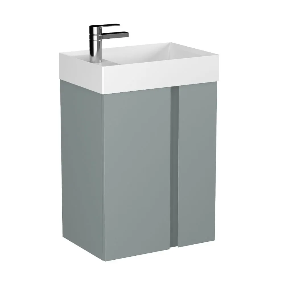 Szafka pod umywalkę UNIQ 49 cm szaro-zielona półmat wisząca | MIRAT  kolekcja UNIQ