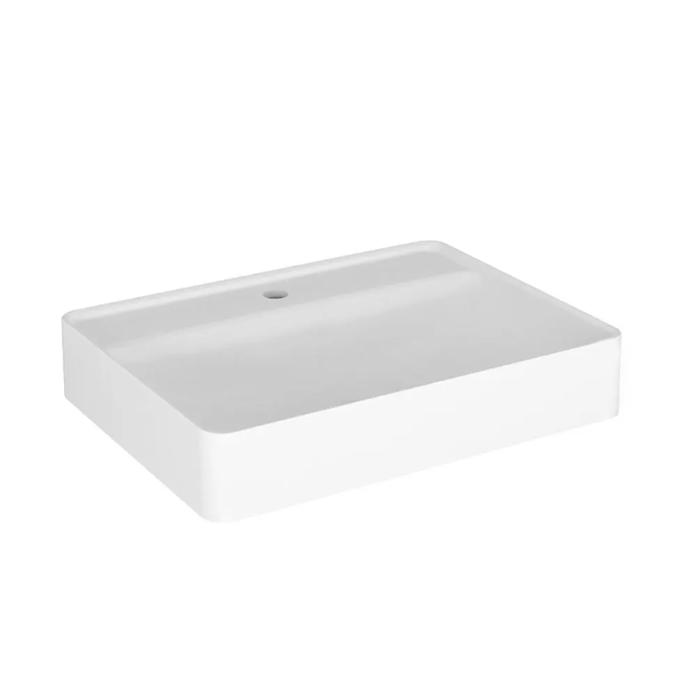 Umywalka meblowa kwarcowa VIBE 60 cm biała mat z otworem | MIRAT