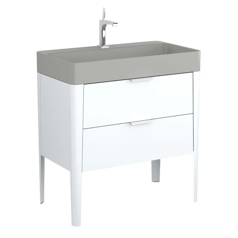 Umywalka meblowa kwarcowa VIBE 80 cm beton mat z otworem | MIRAT