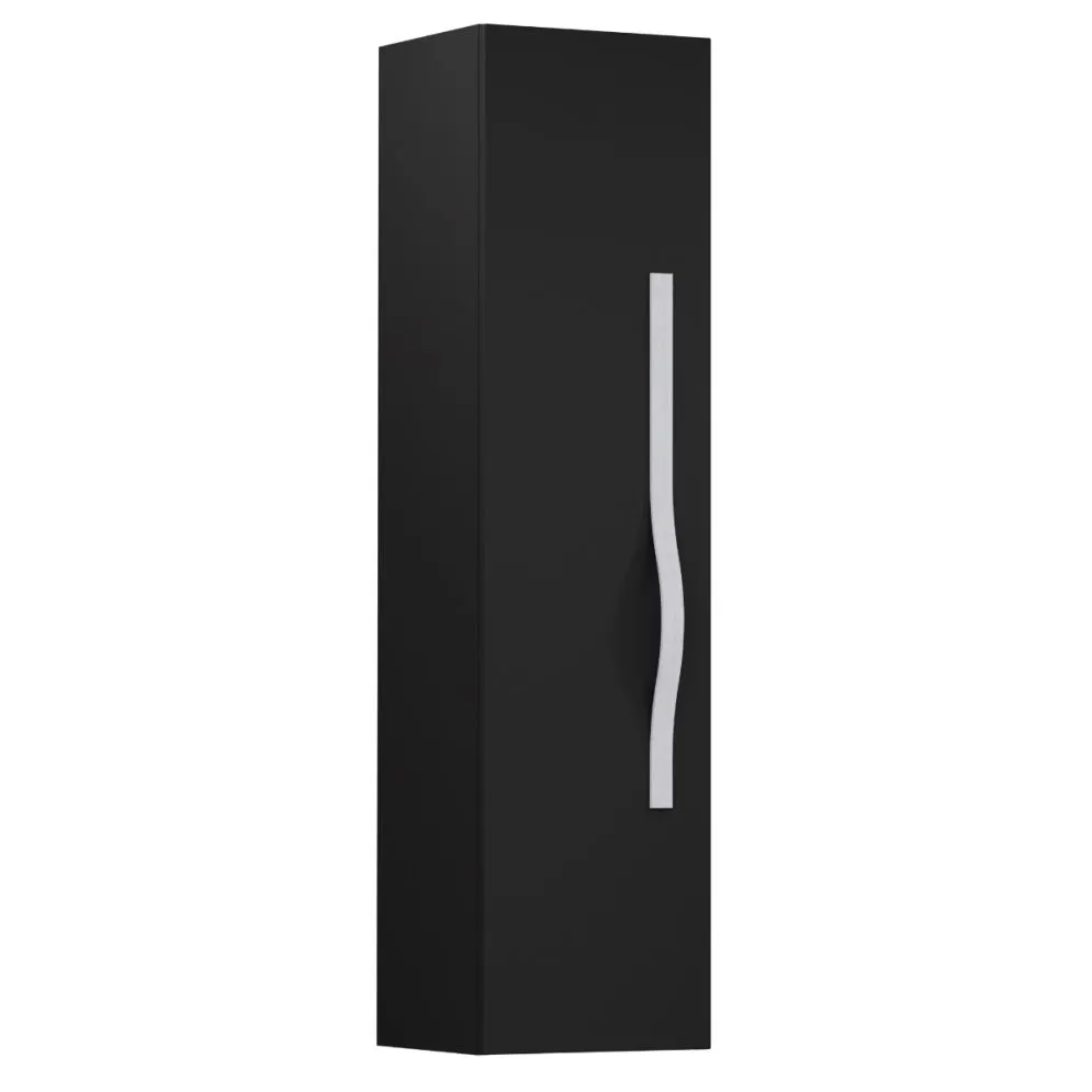 Szafka łazienkowa wisząca słupek VOG 33 cm czarna mat ze stalowym uchwytem Wave | MIRAT  kolekcja VOG