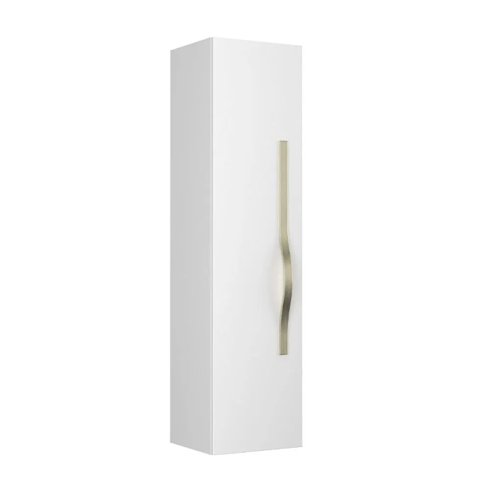 Szafka łazienkowa wisząca VOG 33 cm biała połysk ze stalowym uchwytem Wave | MIRAT kolekcja VOG