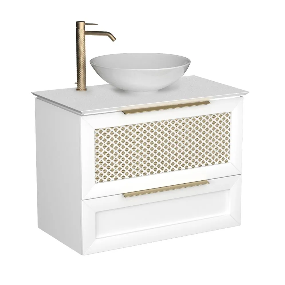 Szafka pod umywalkę CHIC 80 cm czarna półmat z szufladami| MIRAT