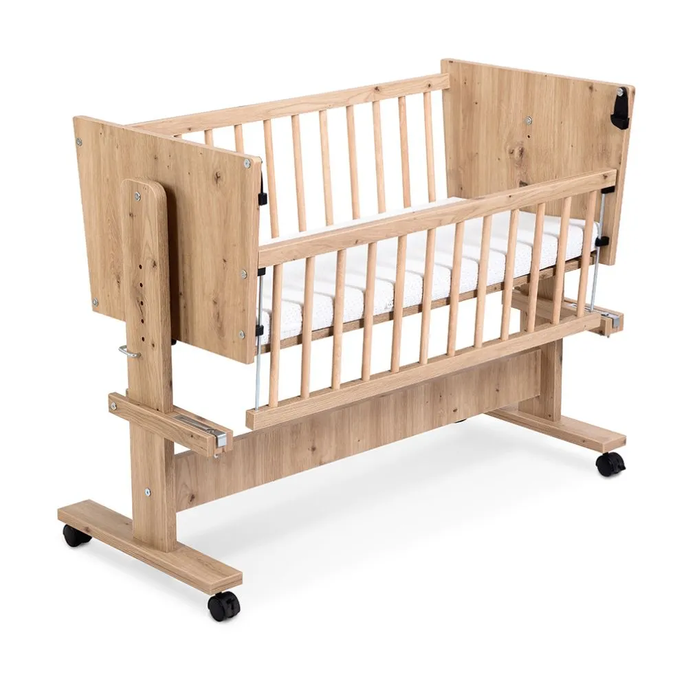 Łóżeczko kołyska KAJA 5w1 dąb dostawne na kółkach I sklep meblowy MIRAT. styl SKANDYNAWSKI