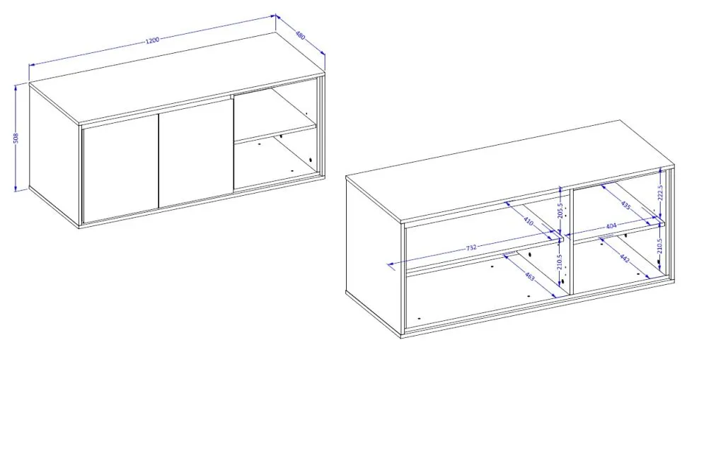 Szafka pod umywalkę nablatową GAJA 2D 120cm biały połysk/czarna z regałem I sklep meblowy MIRAT.  kolekcja GAJA