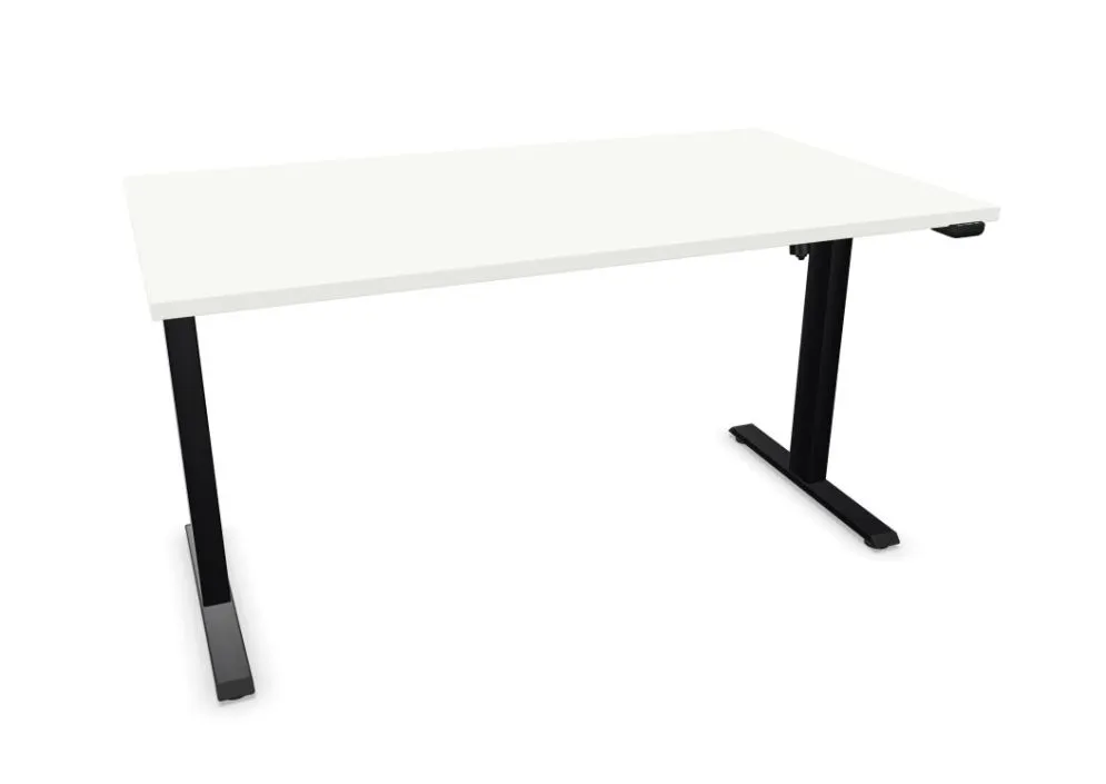 Biurko eCOMO 140x70cm białe z regulacją wysokości elektryczne I sklep meblowy MIRAT.