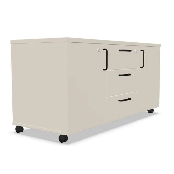 Komoda biurowa EASY SPACE MOB 120cm kaszmirowa mobilna I sklep meblowy MIRAT.