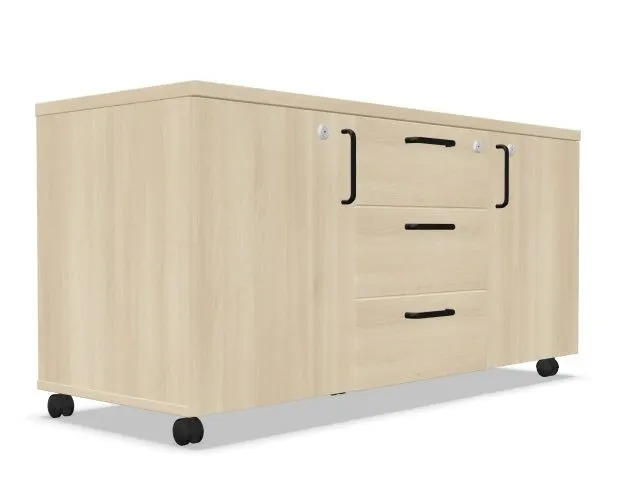 Komoda biurowa EASY SPACE MOB akacjowa z zamkiem I sklep meblowy MIRAT.