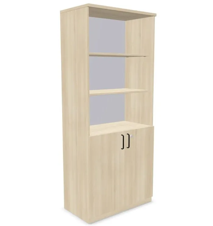 Regał biurowy EASY SPACE CABINET HO 5-OH 80cm akacjowy zamykany I sklep meblowy MIRAT.