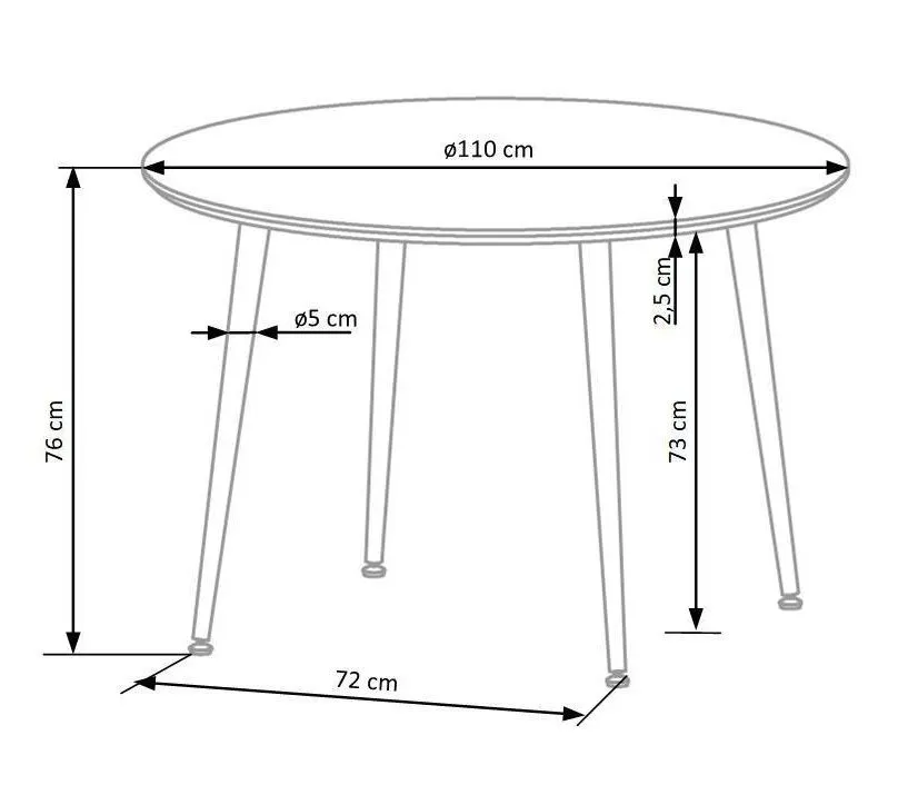 Stół okrągły DOMENICO 110x110 orzech ze złotymi wstawkami glamour | MIRAT.