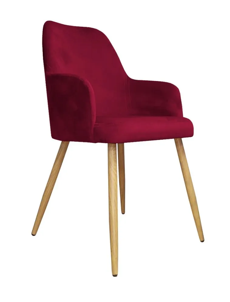 Krzesło WEZERA VELVET bordowe/dąb nowoczesne | MIRAT. w stylu GLAMOUR kolekcja