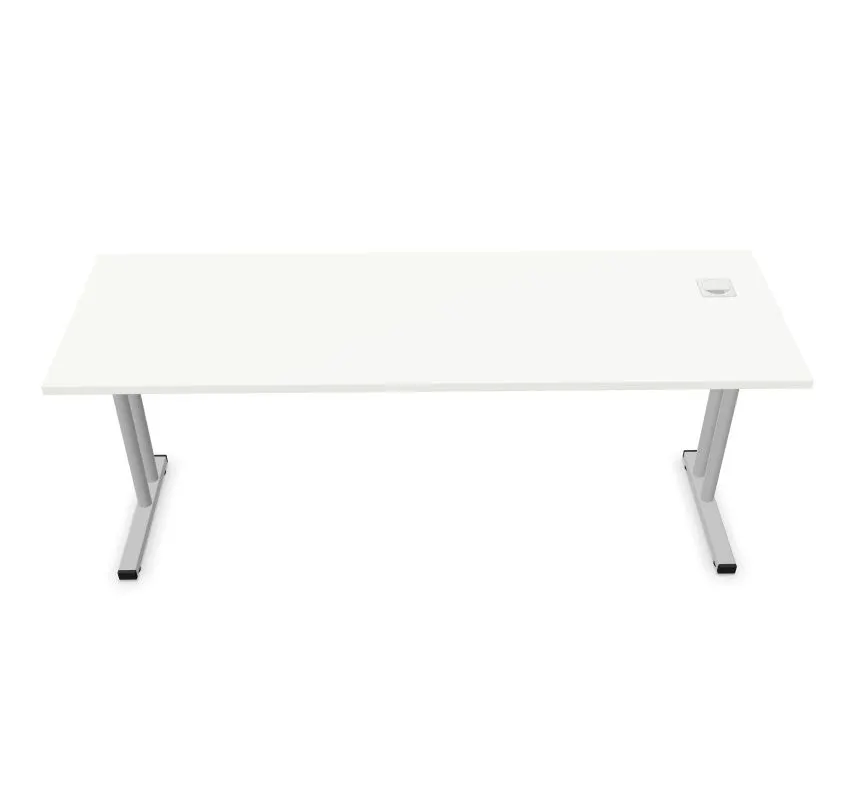 Biurko EASY SPACE C-LEG RC 180x60cm białe z otworem na kable I sklep meblowy MIRAT.