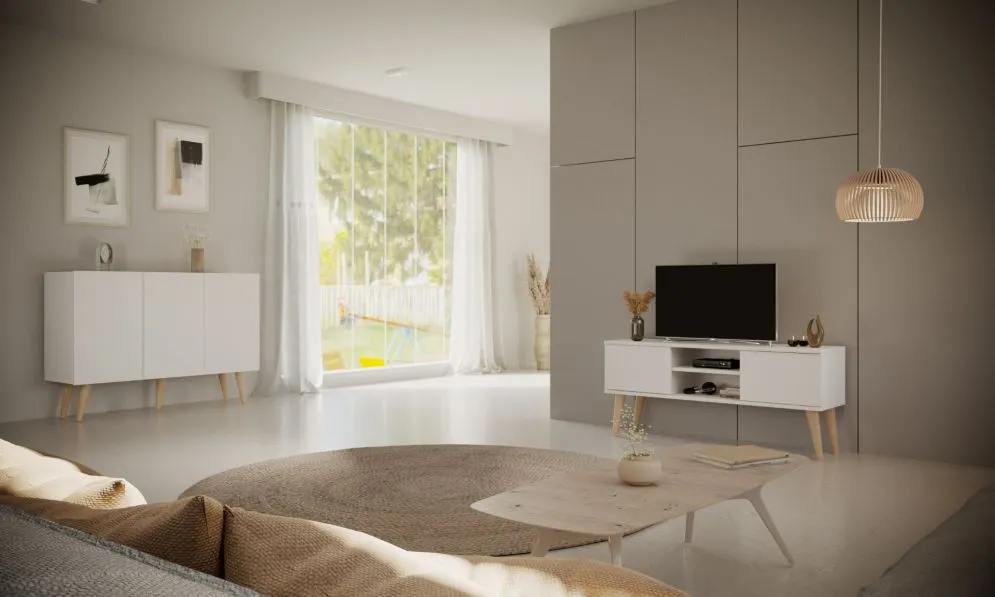 Komoda TORONTO biała nowoczesna I sklep meblowy MIRAT. styl SKANDYNAWSKI kolekcja TORONTO