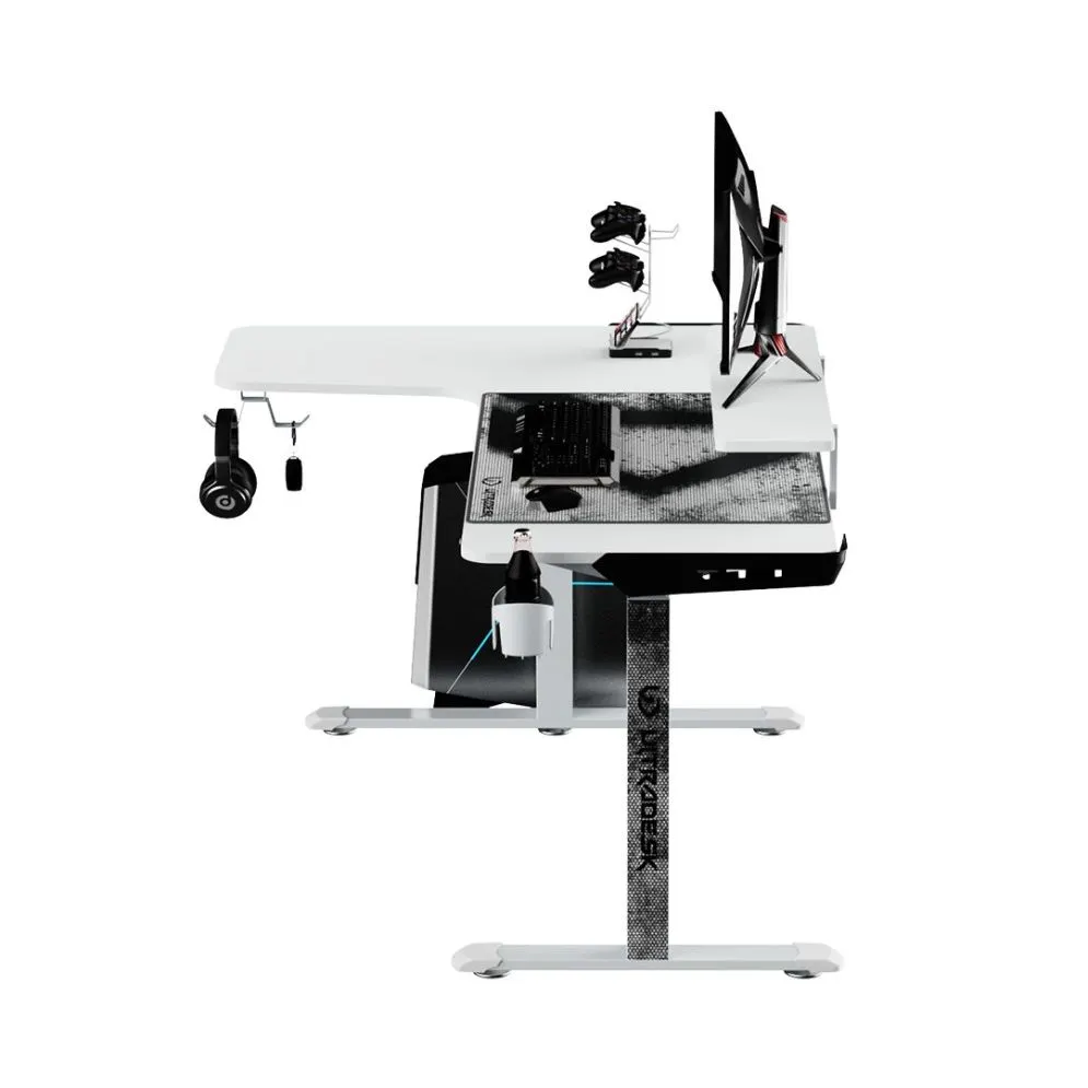 Biurko gamingowe WINGER białe ULTRADESK | MIRAT.