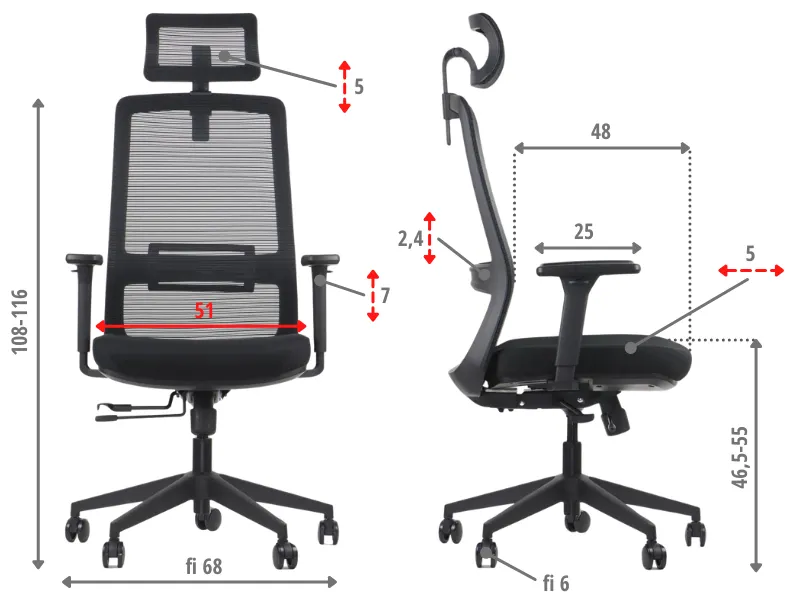 Fotel biurowy WISTER czarny I sklep meblowy MIRAT.